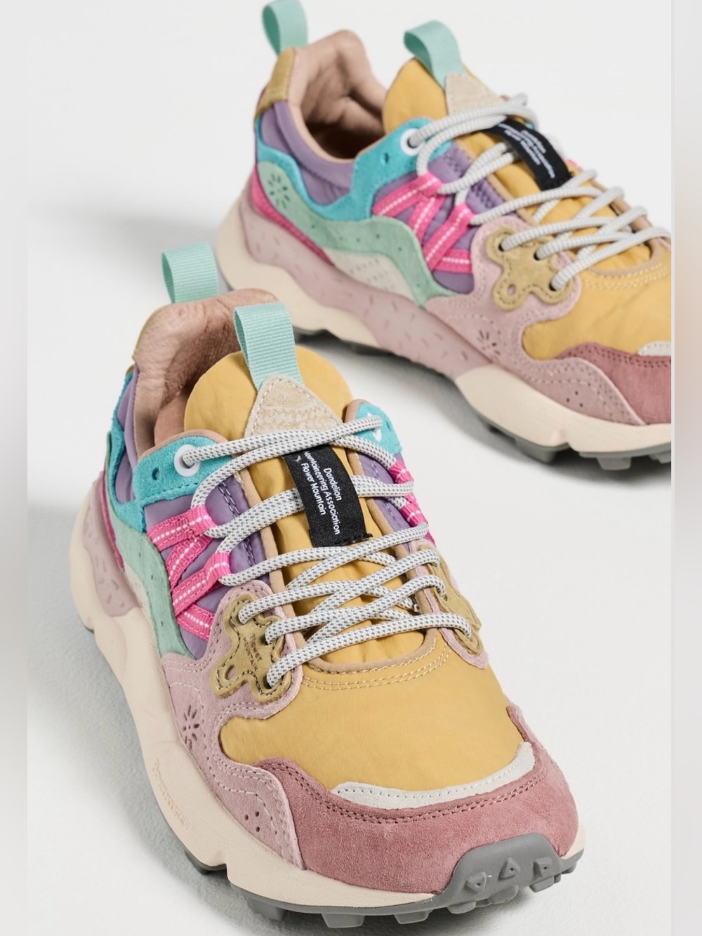 NWT Flower Mountain Yamano 3 Sneaker in Pink-Ocher-Light Pink - Picture 3 of 16